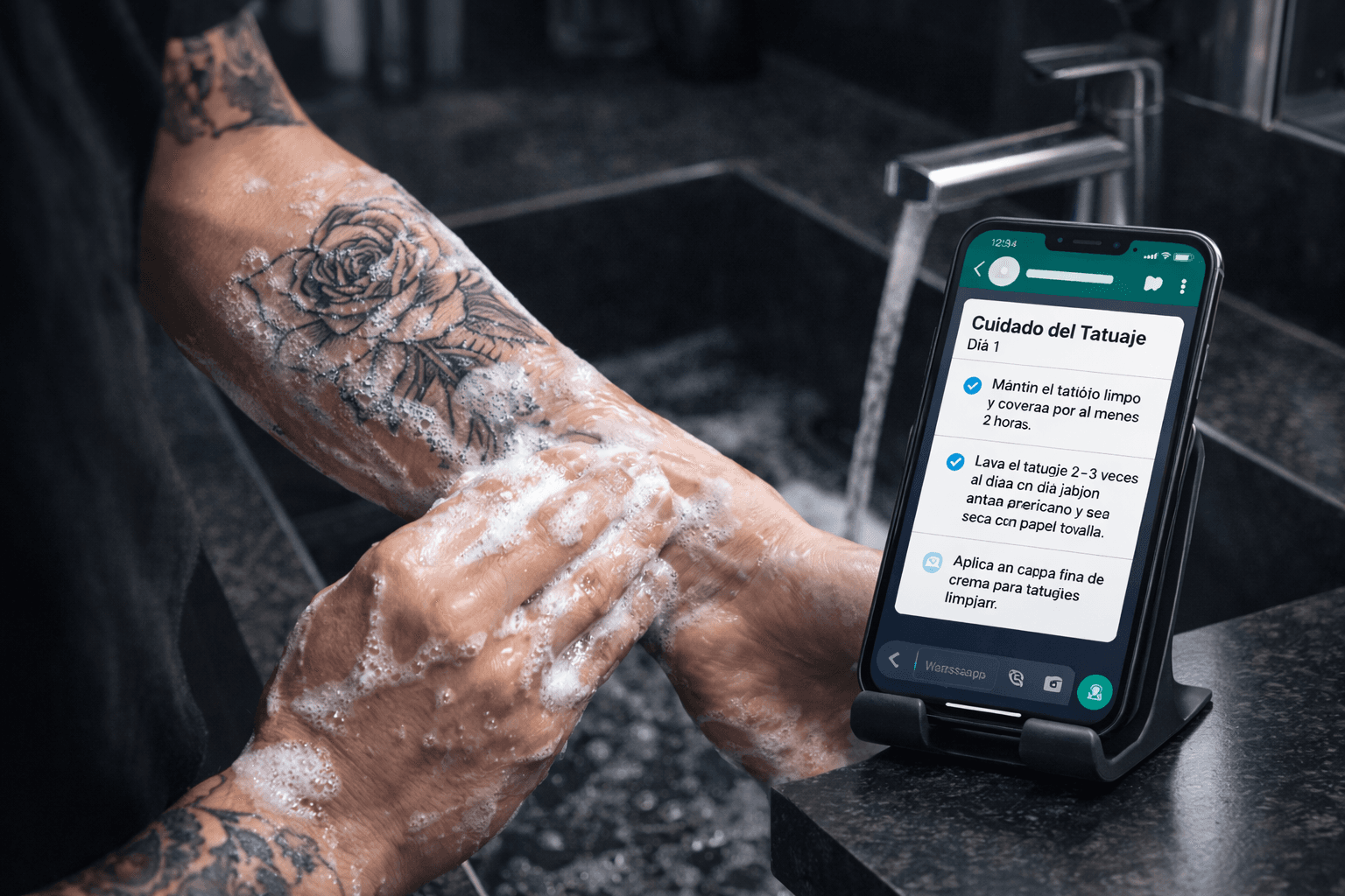 Aftercare protocol dashboard for tattoo studios